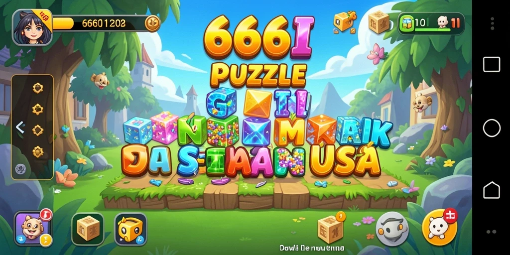 Screenshot menunjukkan gameplay 666I yang penuh warna dan menantang.