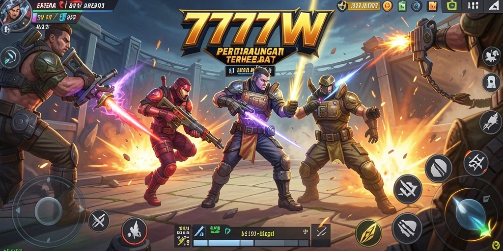 Gameplay seru dan menegangkan di arena Battle Royale 7777W.
