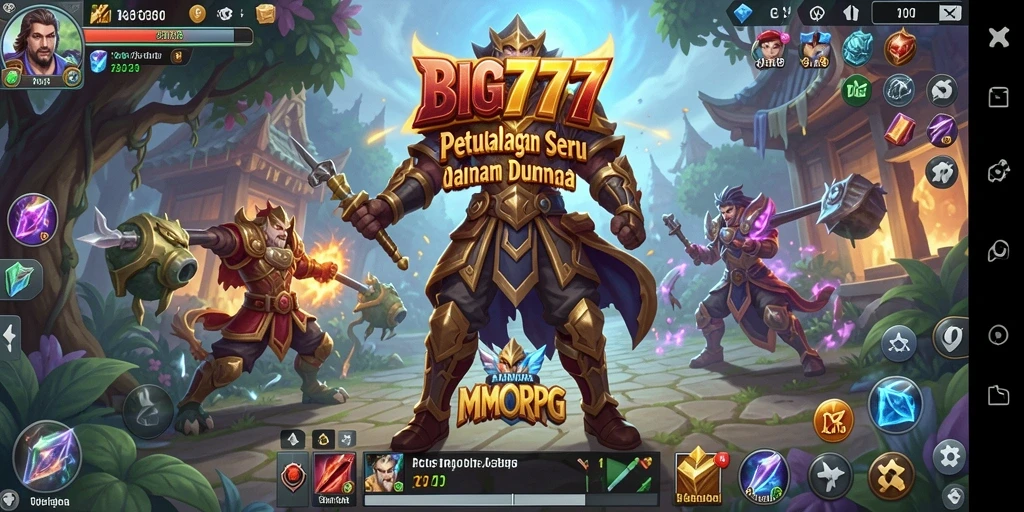 Tampilan seru dari gameplay MMORPG BIG777 dengan dunia yang luas.