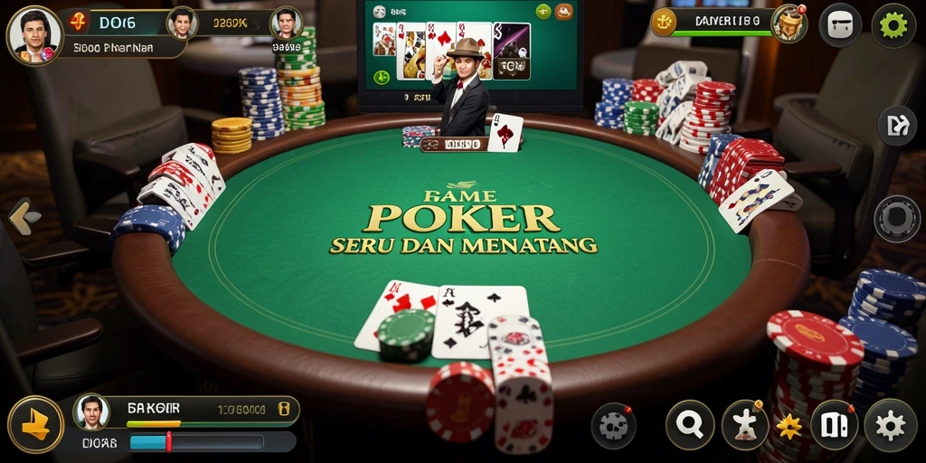 Tampilan gameplay D06 yang menarik dalam permainan Poker.