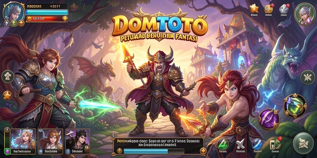 Screenshot gameplay menampilkan pertarungan epik di <strong>DOMTOTO</strong>.