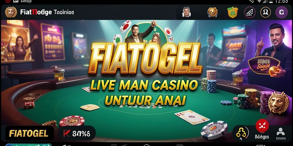 Screenshot FIATOGEL menampilkan dealer live dan gameplay kasino yang menarik.