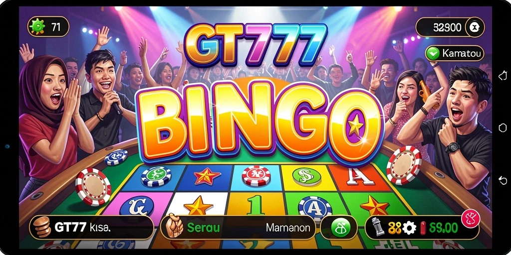 Tampilan gameplay seru di GT777 dengan banyak pemain Bingo.