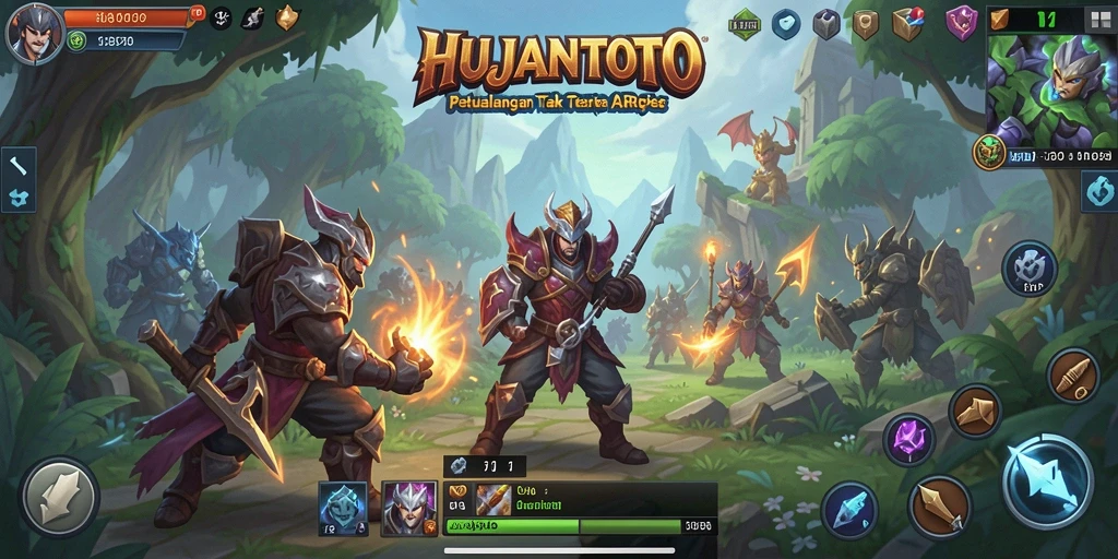 Tampilan gameplay ARPG yang mengesankan dalam HUJANTOTO.
