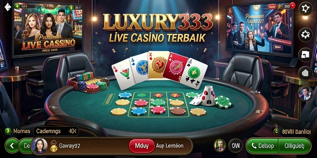 Tampilan permainan Live Casino yang menarik dan interaktif di LUXURY333.