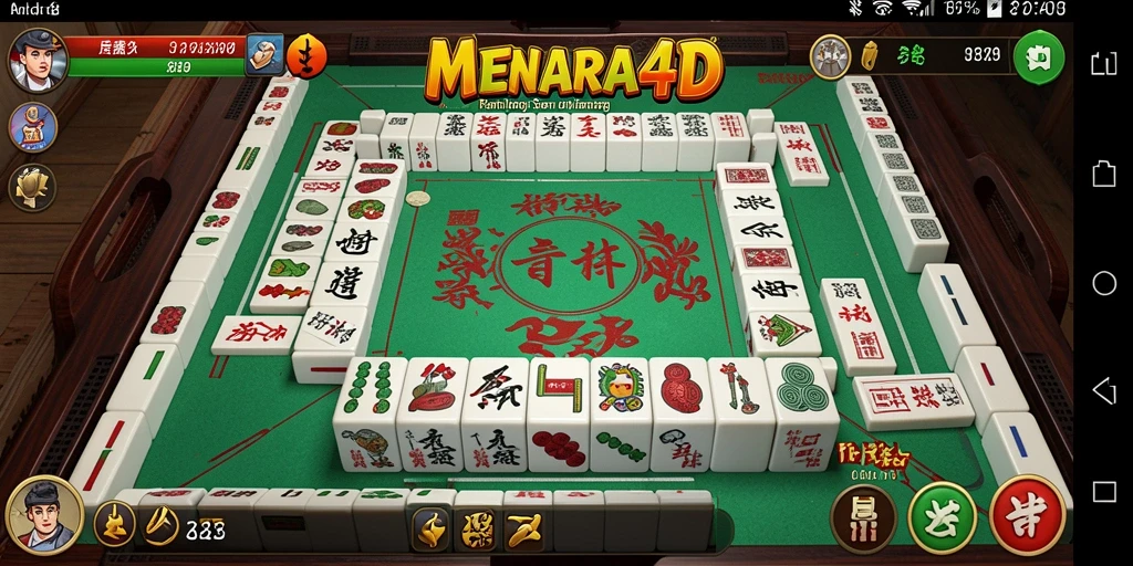 Tampilan screenshot dari gameplay <strong>MENARA4D</strong> yang menampilkan keseruan bermain Mahjong.