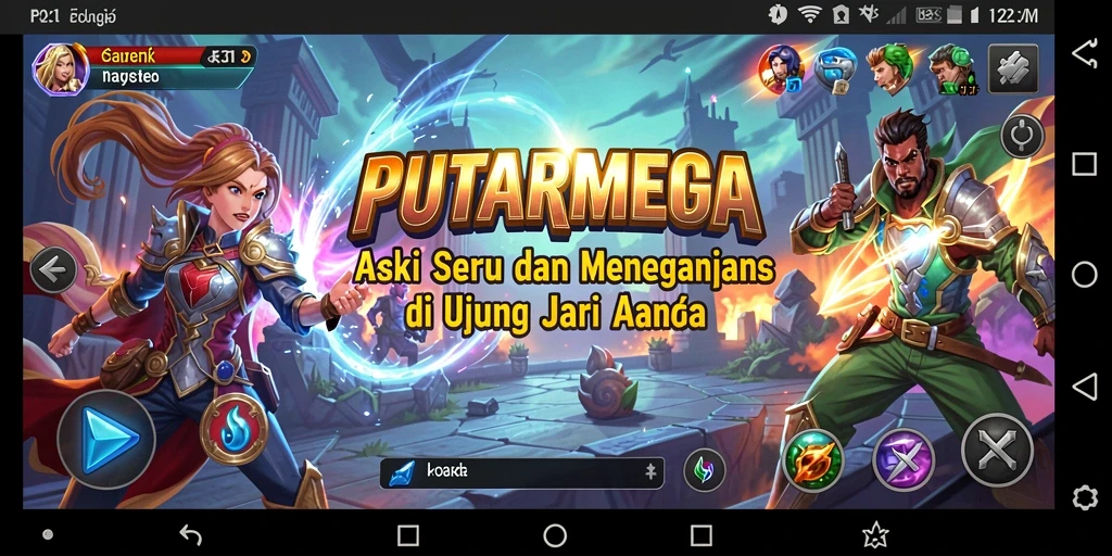 Tampilan gameplay seru dalam aksi mendebarkan PUTARMEGA.
