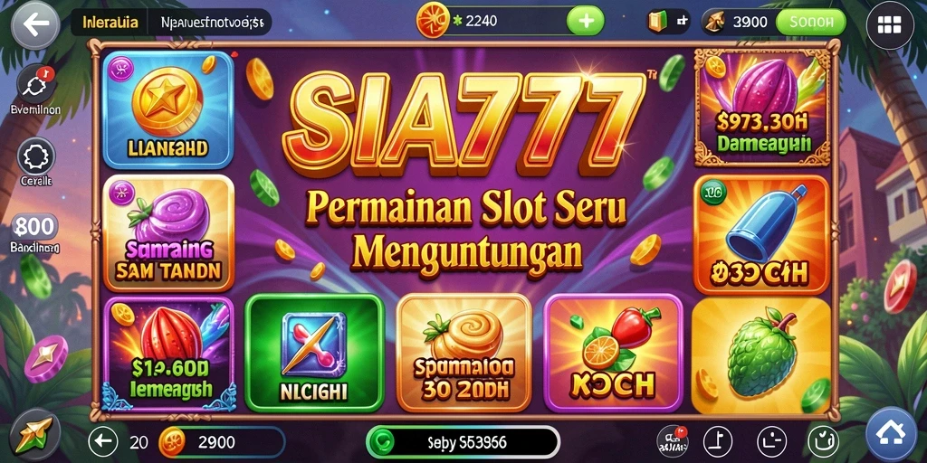 Tampilan menarik dari gameplay SIA777 yang menampilkan slot berwarna-warni.