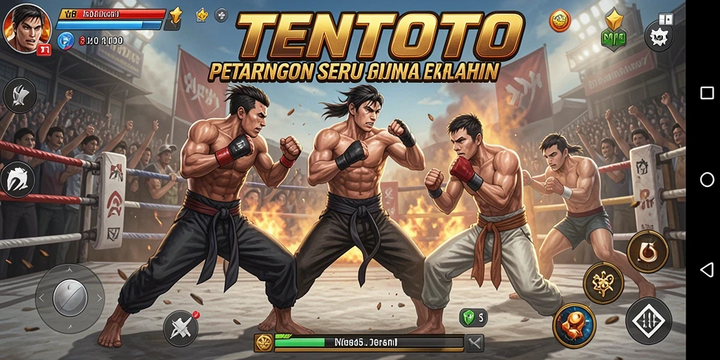 Gameplay TENTOTO yang memikat dengan pertarungan epik dan karakter unik.