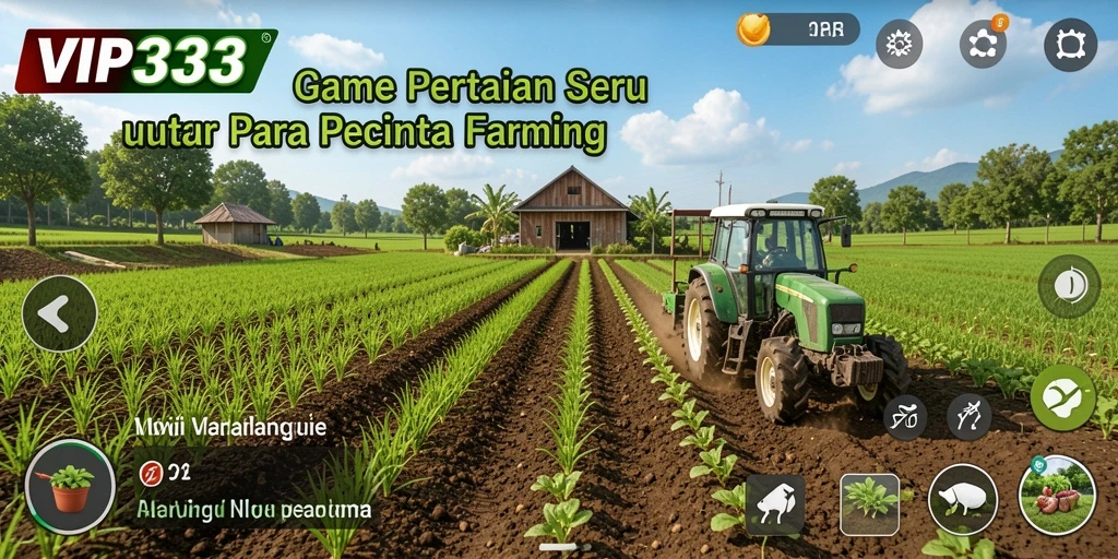 Tangkapan layar utama game VIP333 dengan peemandangan pertanian yang indah.