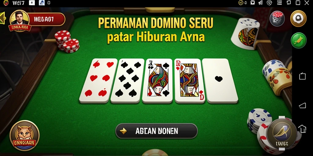 Tangkapan layar gameplay W67 menunjukkan keseruan bermain Domino.