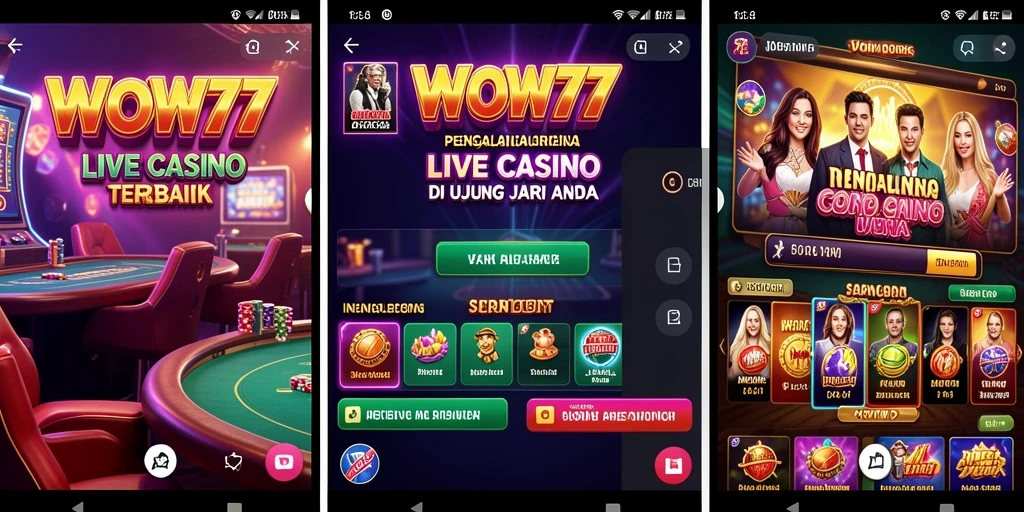 Tampilan gameplay Live Casino yang mendebarkan di WOW77.